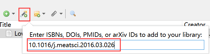 通过DOI导入文献