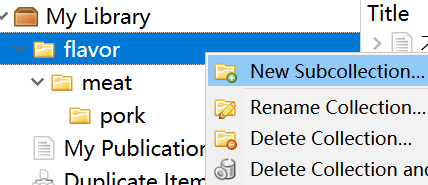 可以在Zotero分类中新建子分类