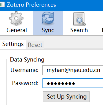 Zotero同步设置